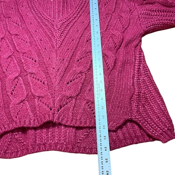 ANTHROPOLOGIE Acrylic Nylon Alpaca Blend Ramona Cable Knit V-Neck Sweater Sz S - Picture 8 of 12